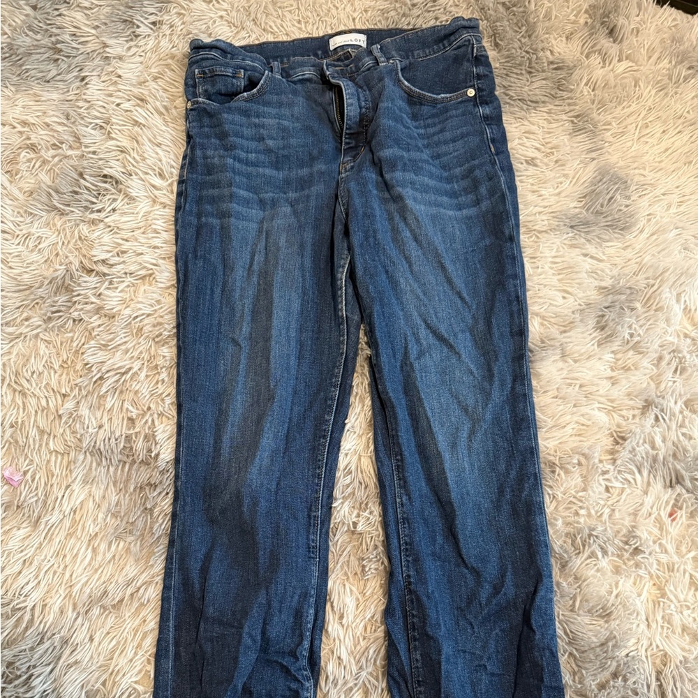 LOFT Dark Blue Straight Leg Jeans